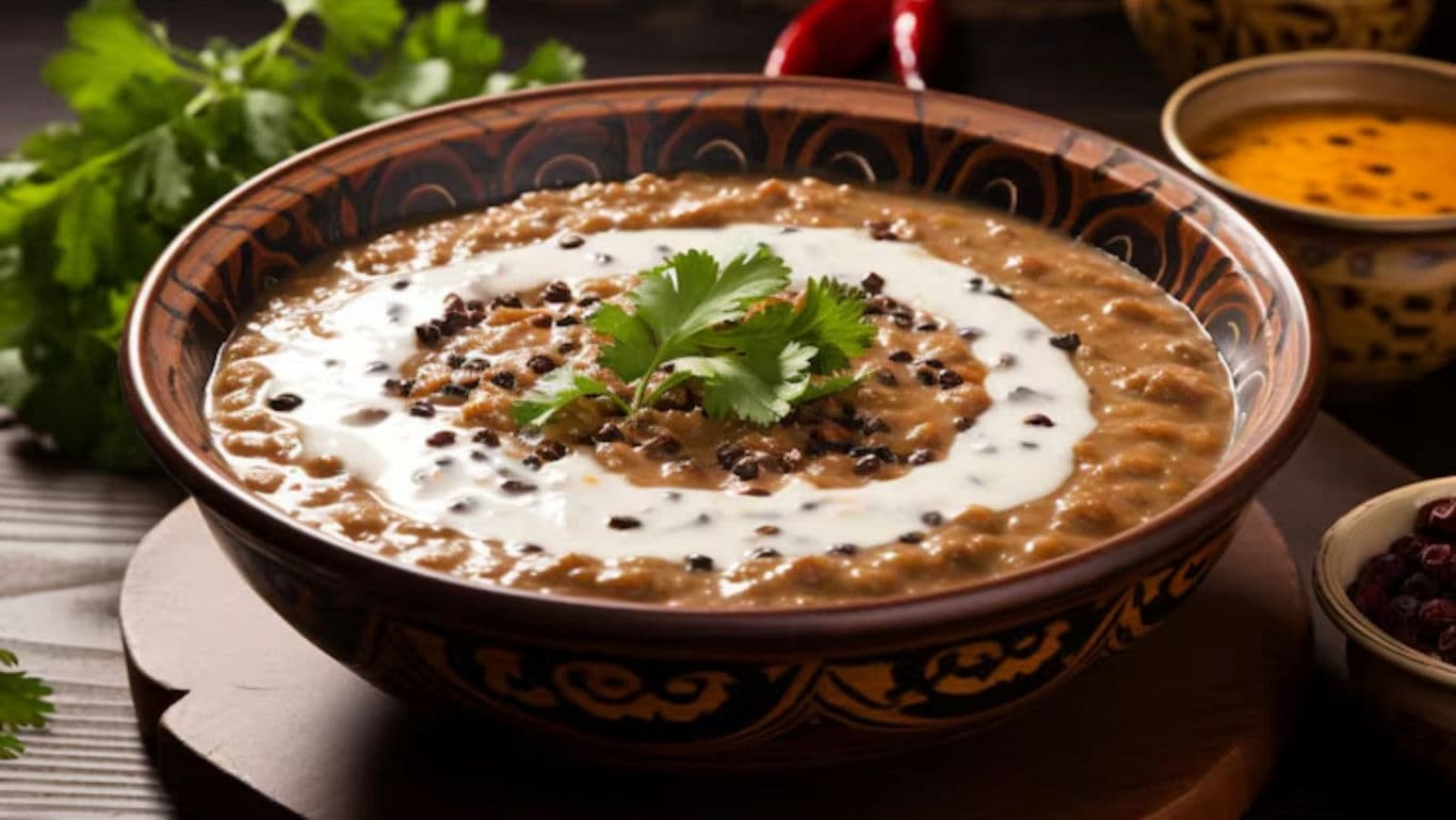 Creamy lentil curry with fresh garnish