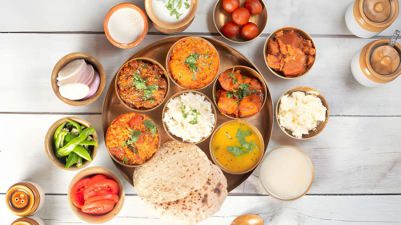 Gujarati thali spread