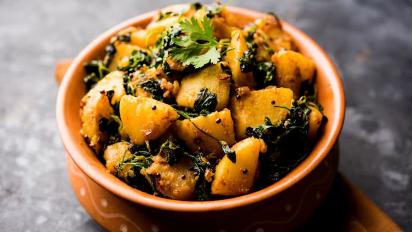 Spiced potato dish with fresh herbs
