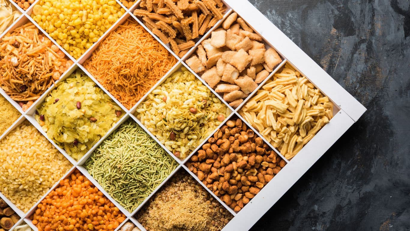 Assorted vegan namkeen