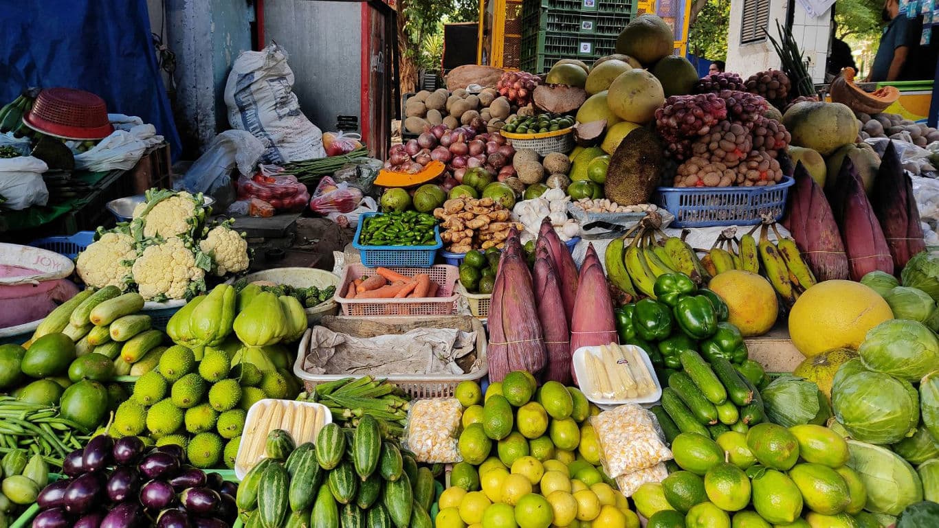 Assorted vegetables at market