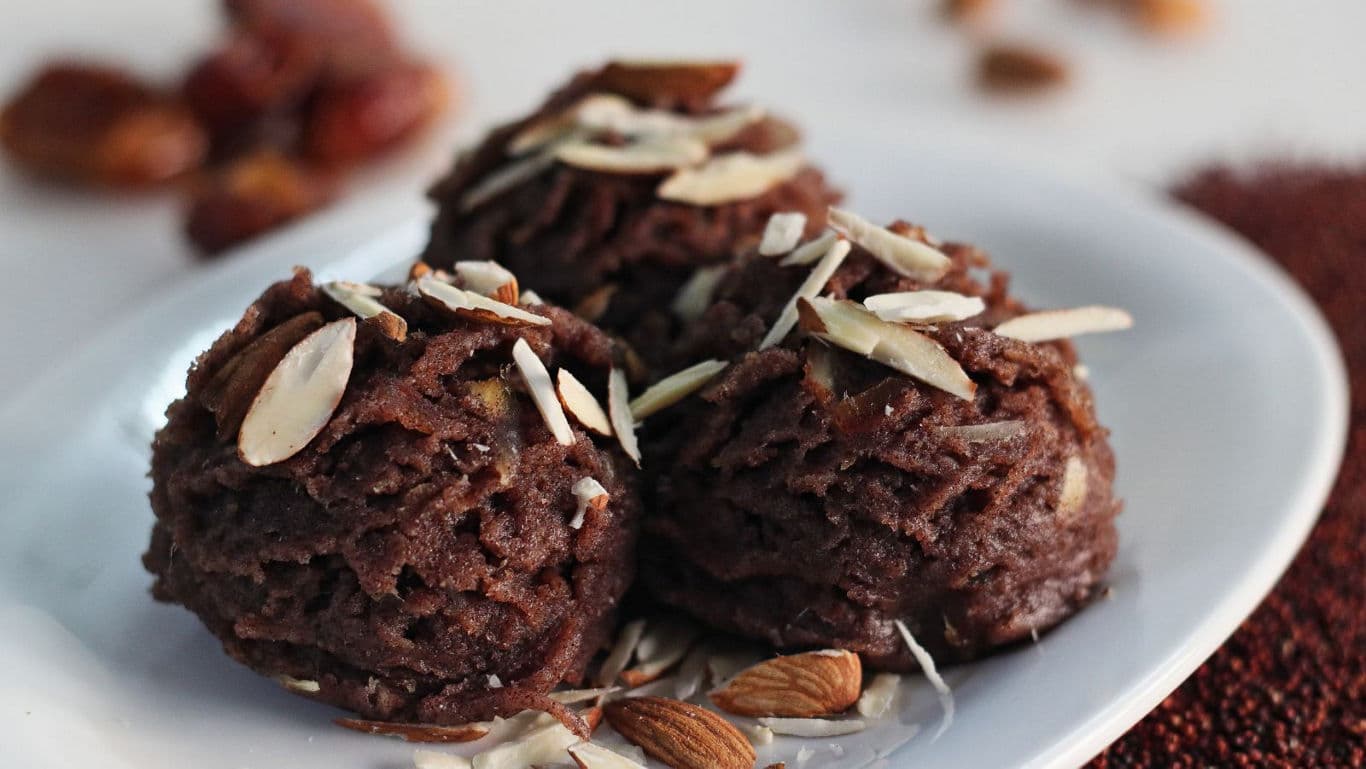 Chocolate Almond Dessert Bites on Plate