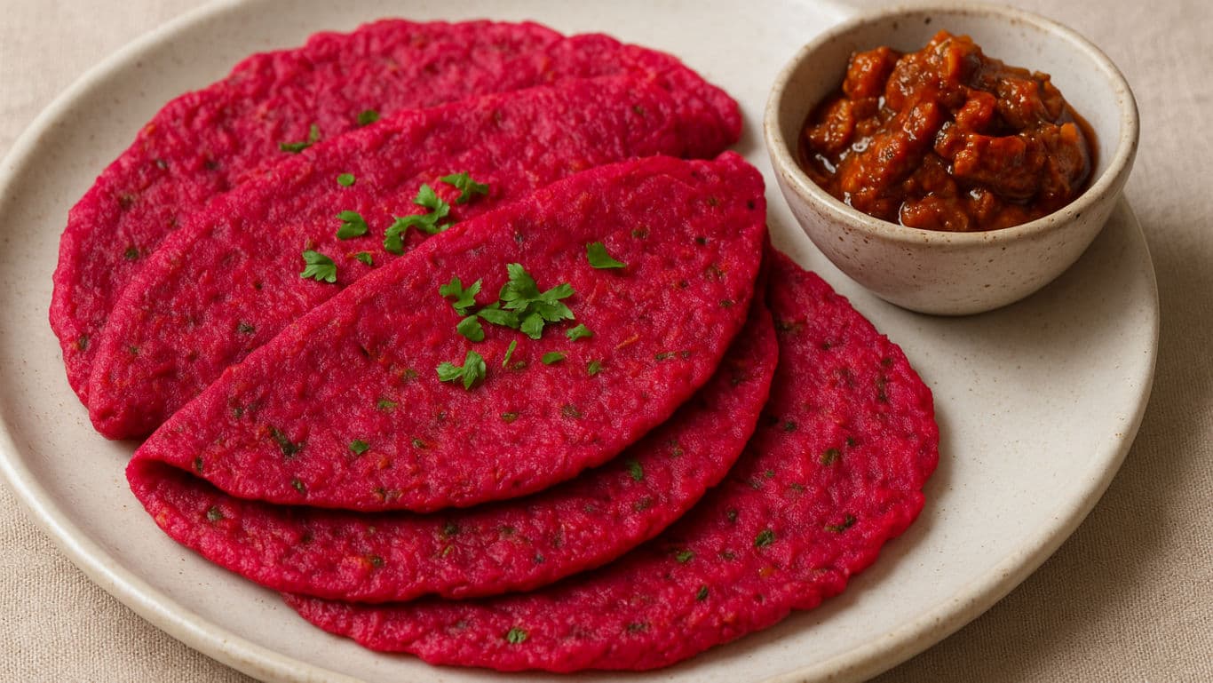beetroot suji chilla