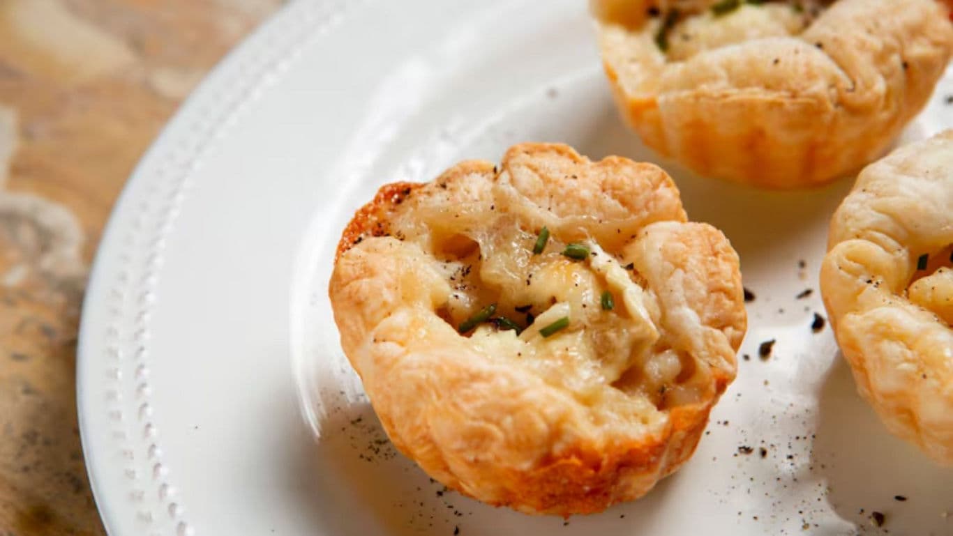 Savory mini tarts with herbs and cheese