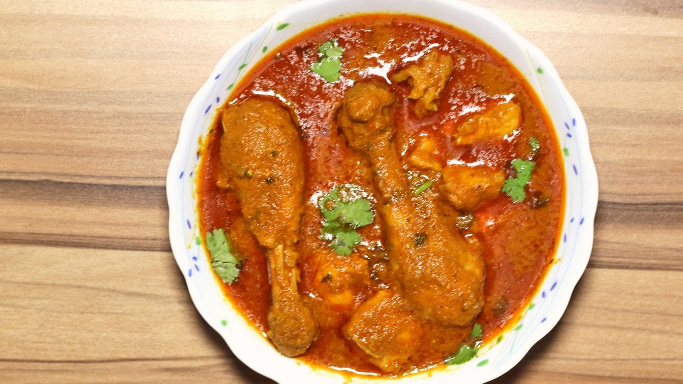 Spicy Chicken Curry in White Bowl