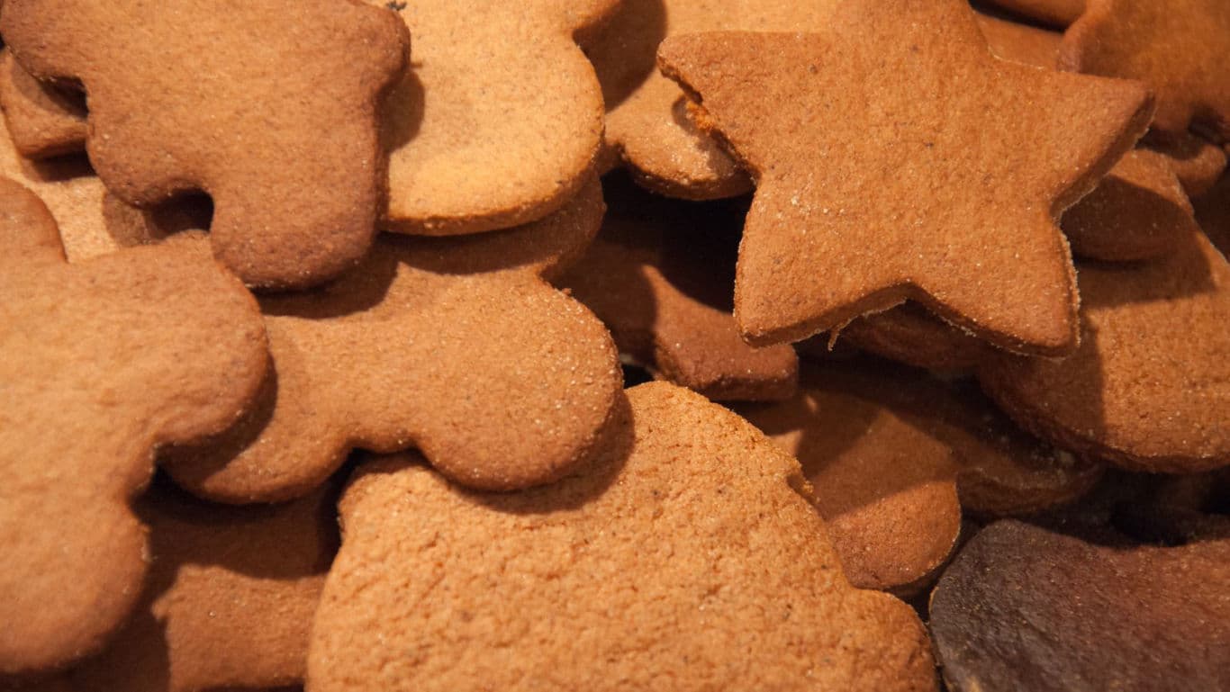 Assorted Gingerbread Cookies in Various Shapes