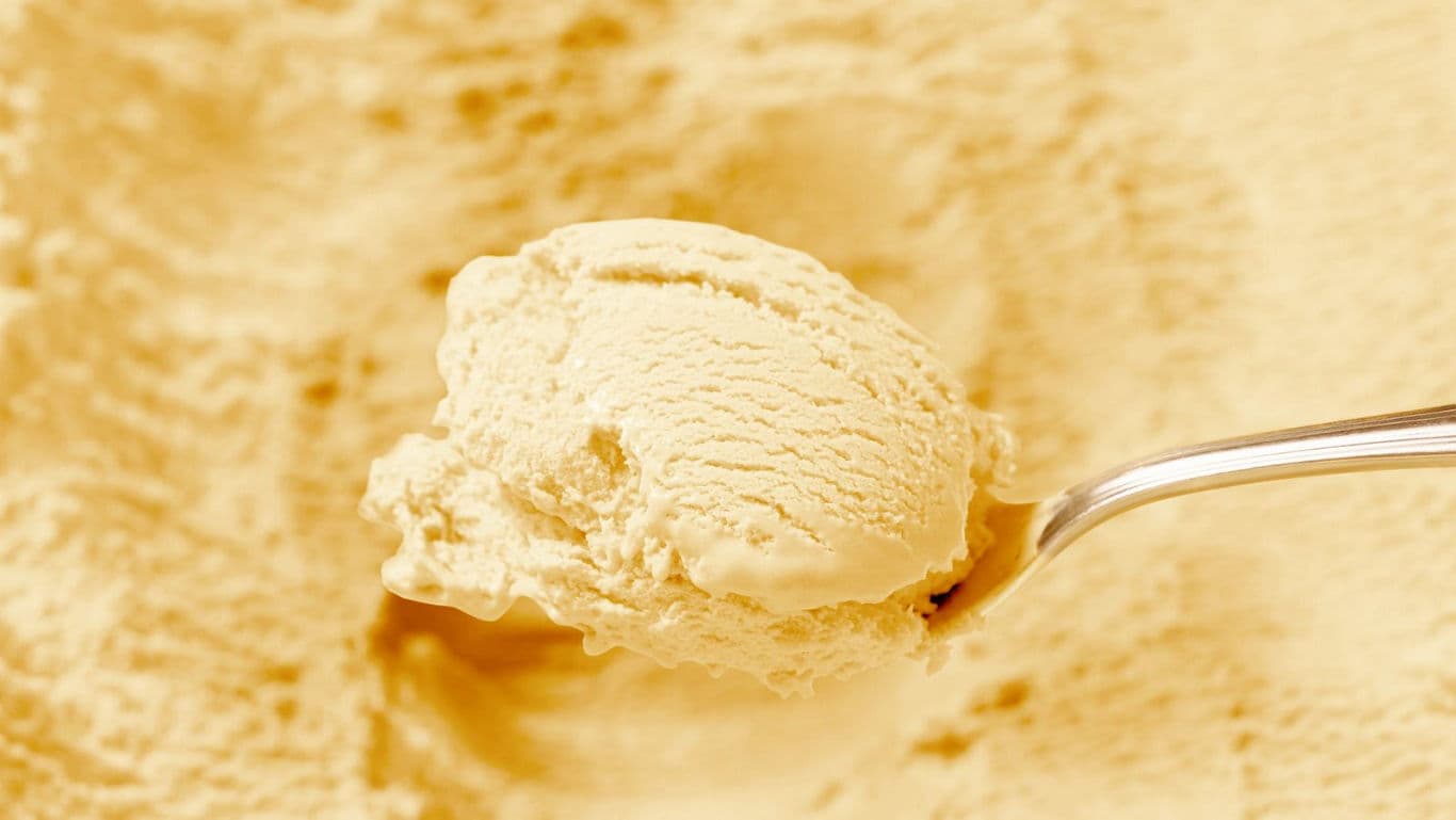 Close-up of Vanilla Ice Cream Scoop