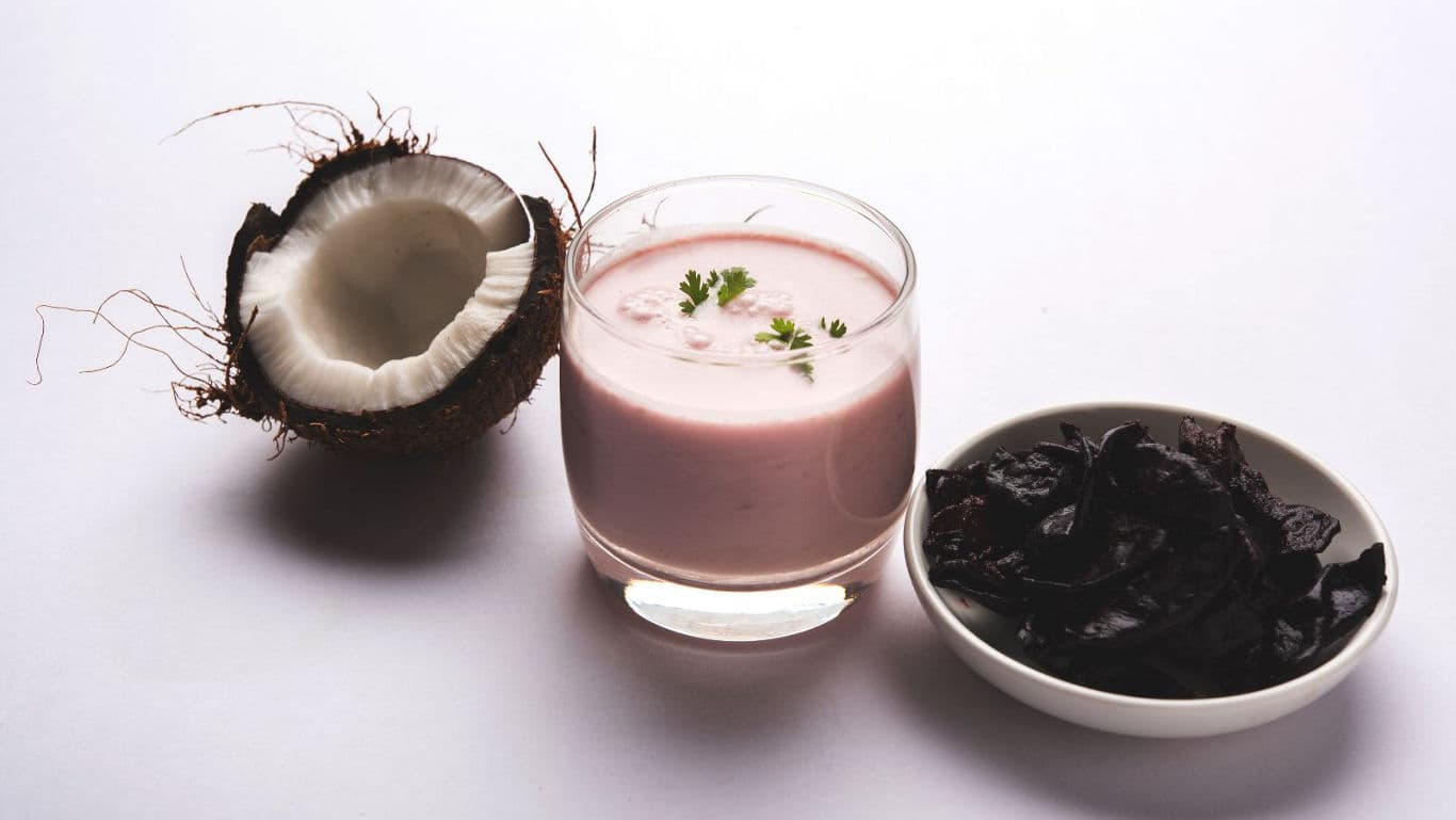 Coconut smoothie with dried fruits