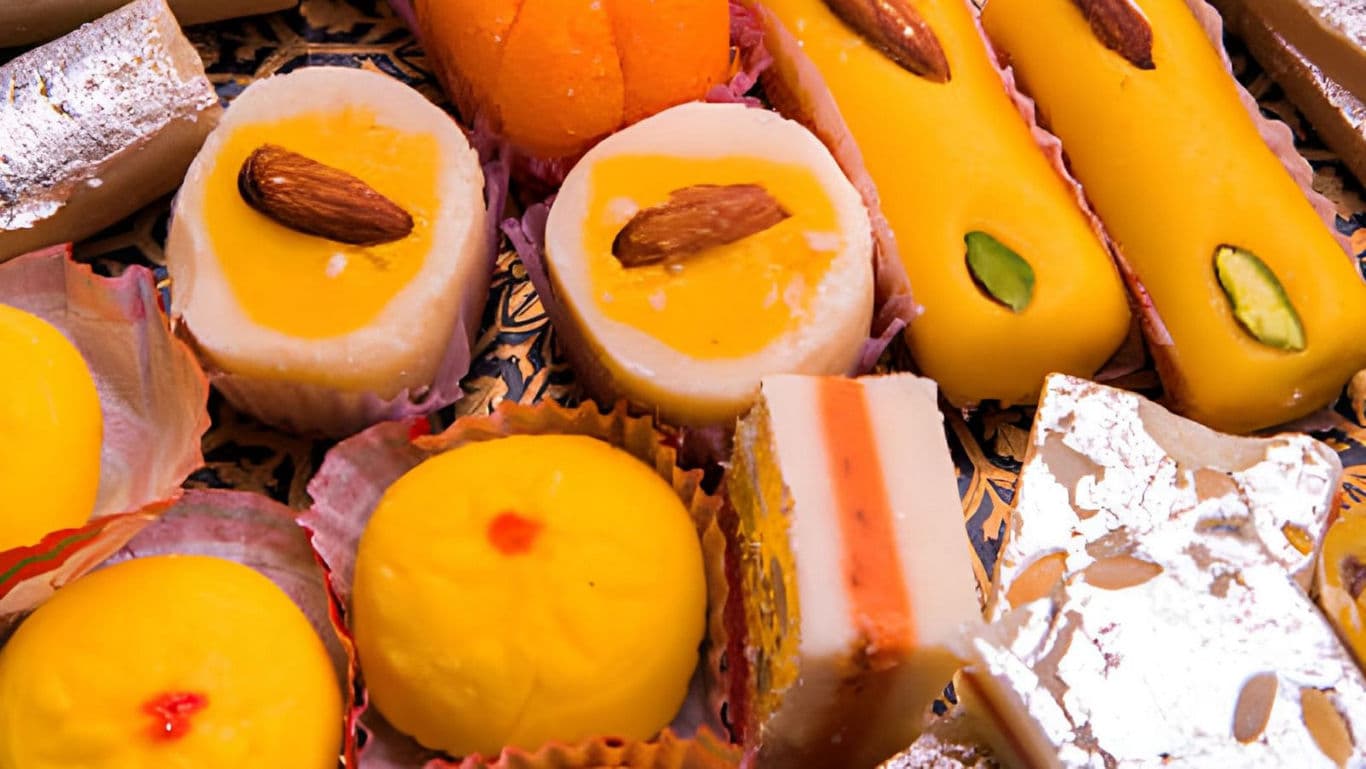 Diwali mithai platter.