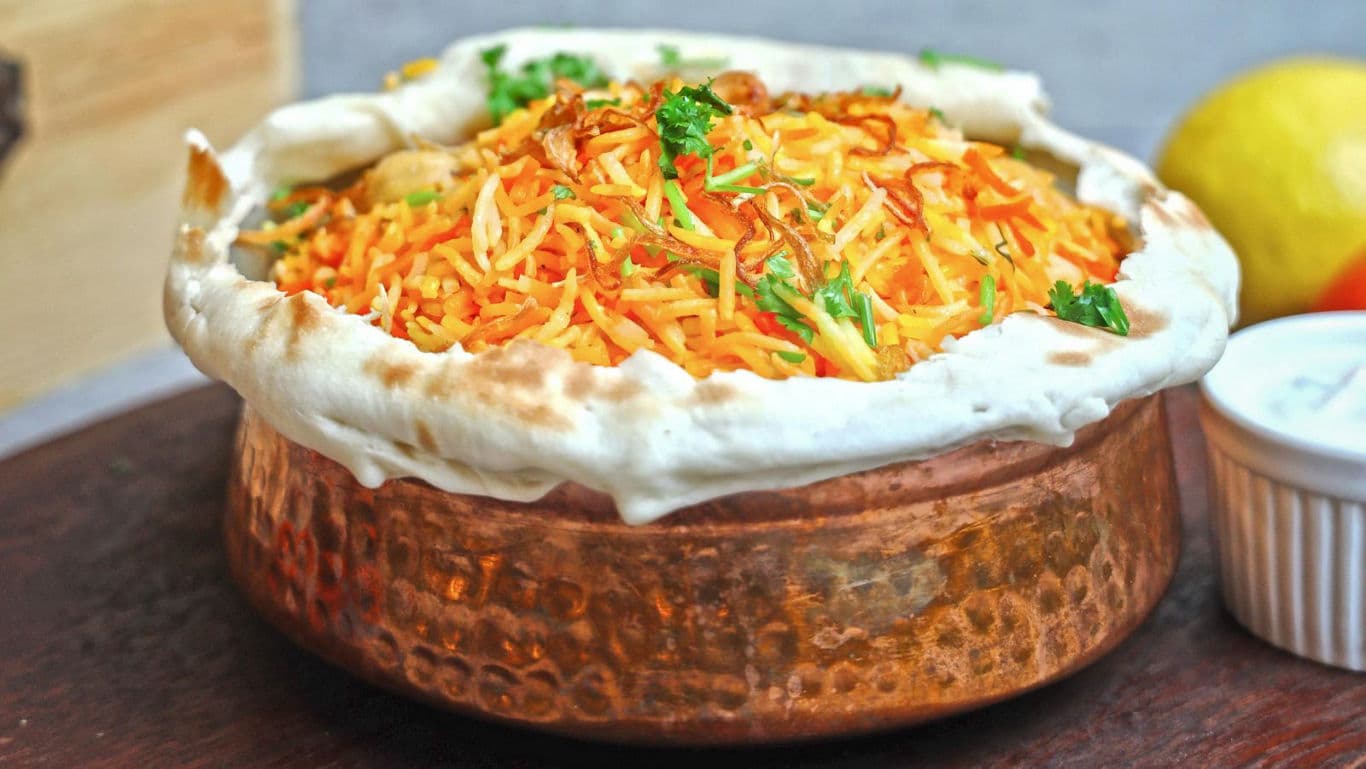 Traditional Biryani in Copper Handi