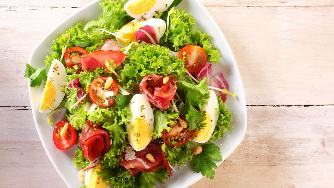 Fresh Salad with Eggs and Vegetables