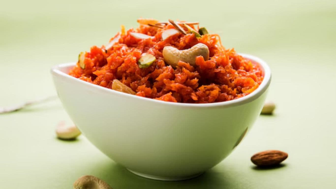 Bowl of carrot dessert with nuts