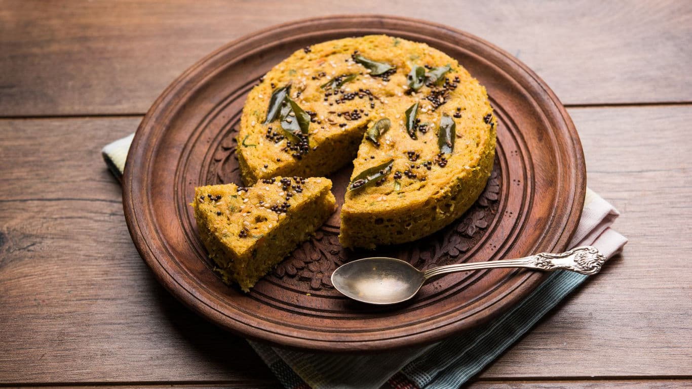 Traditional savory cake on wooden plate