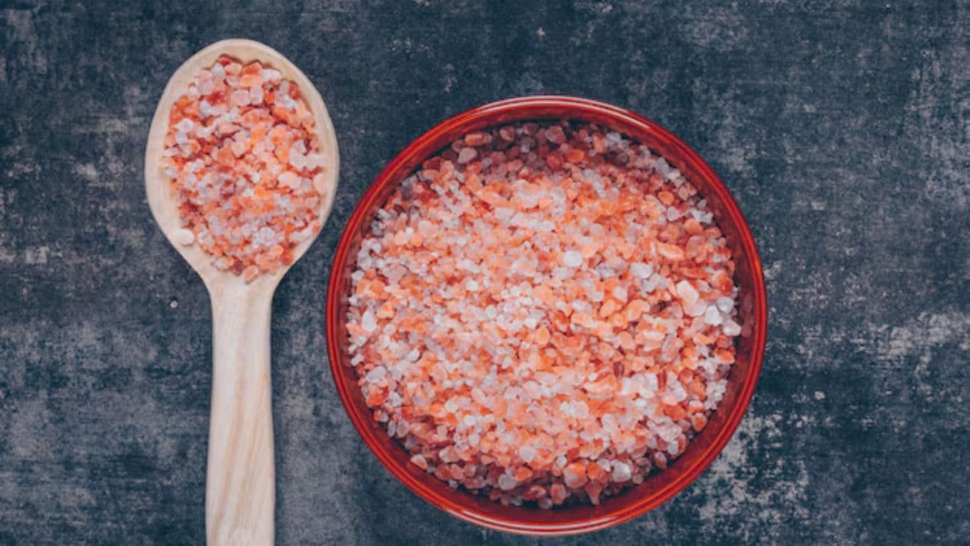 Himalayan Pink Salt in Bowl and Spoon