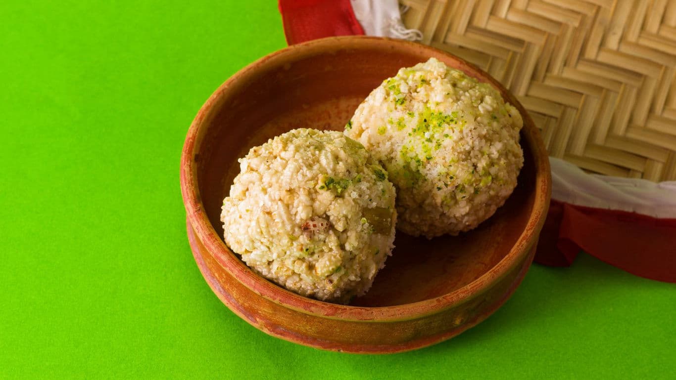 Traditional Indian sweets in clay bowl