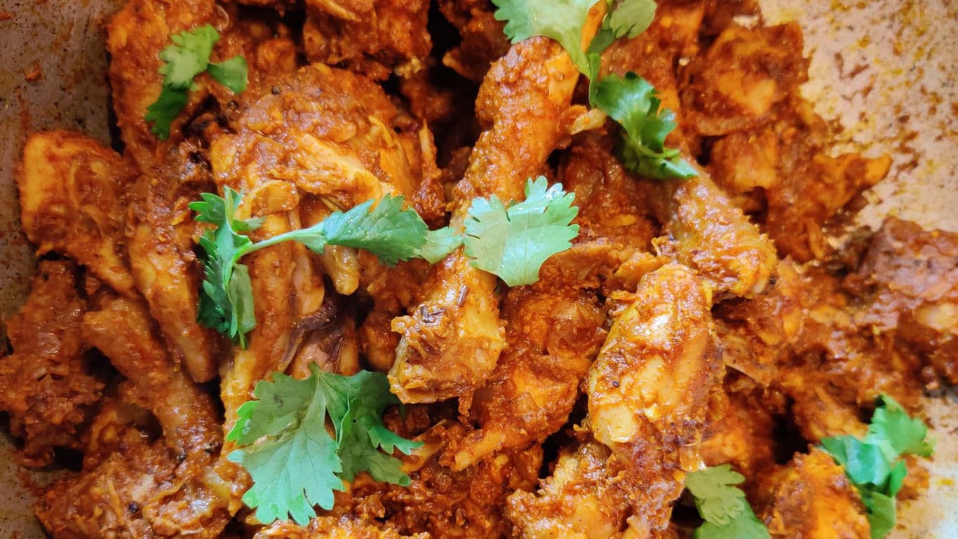 Spicy chicken curry with fresh cilantro