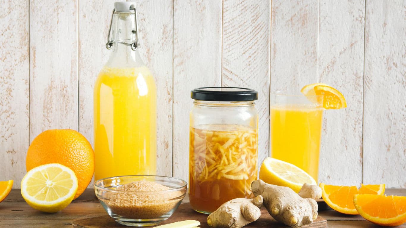 Orange and ginger kombucha