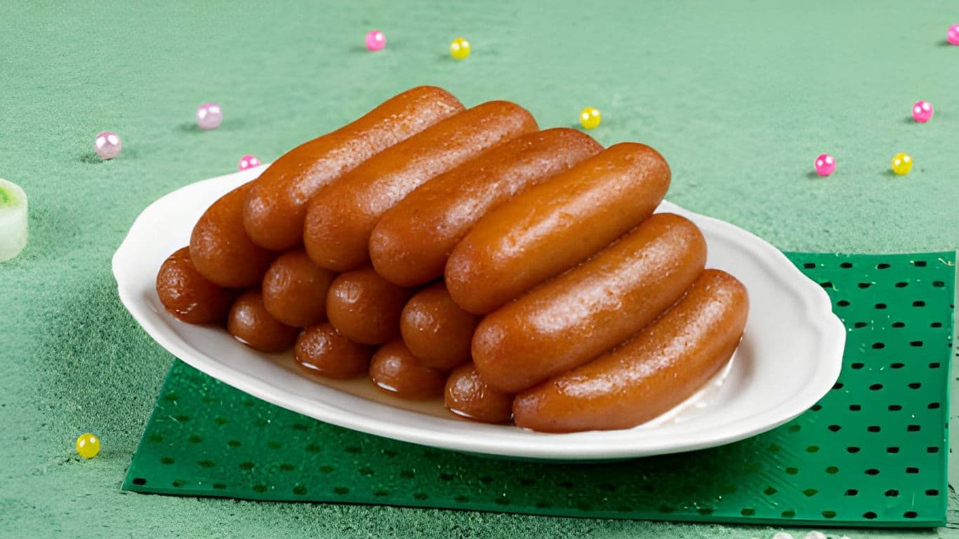 Stacked sweet treats on white plate