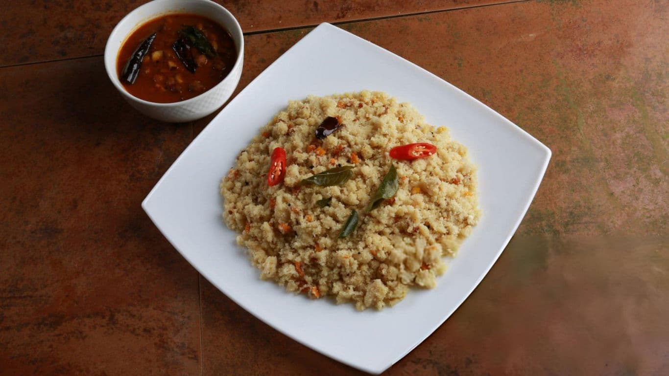 South Indian Upma with Curry Side Dish