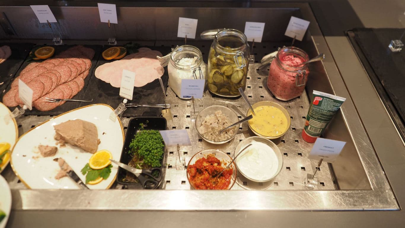 Cold cuts spread out for breakfast