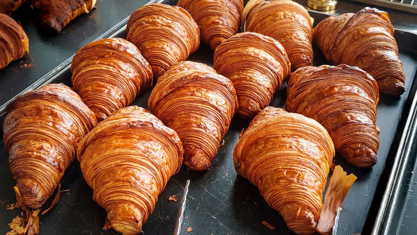 Buttery flaky croissant for breakfast