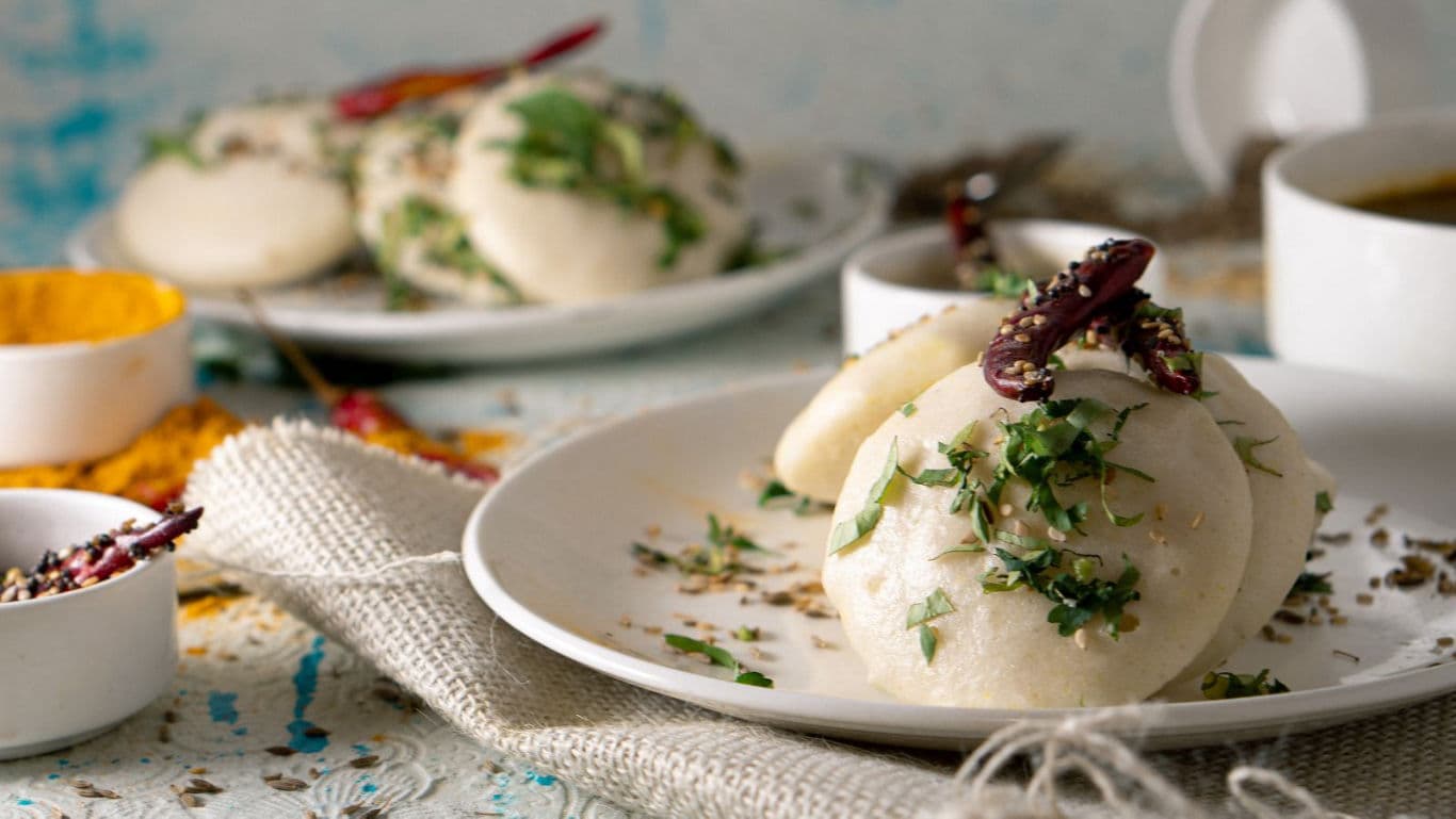 idli on a plate