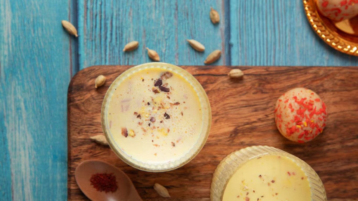 Traditional Indian Drink with Saffron and Spices