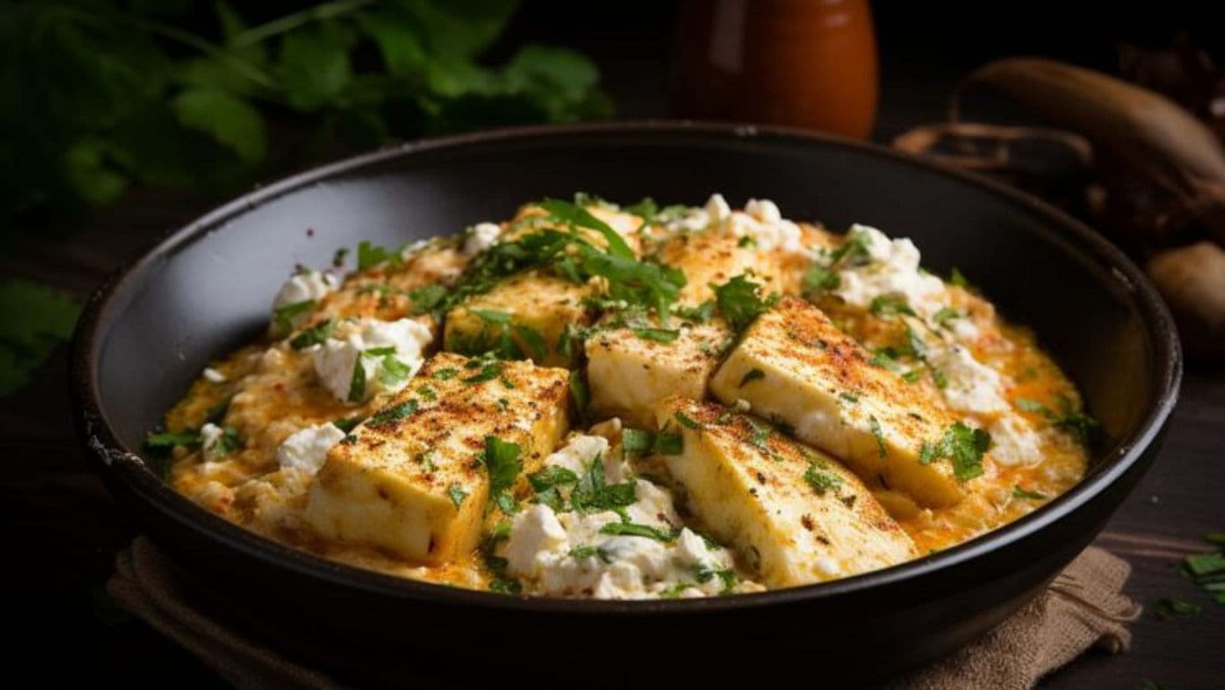 Savory paneer dish with fresh herbs