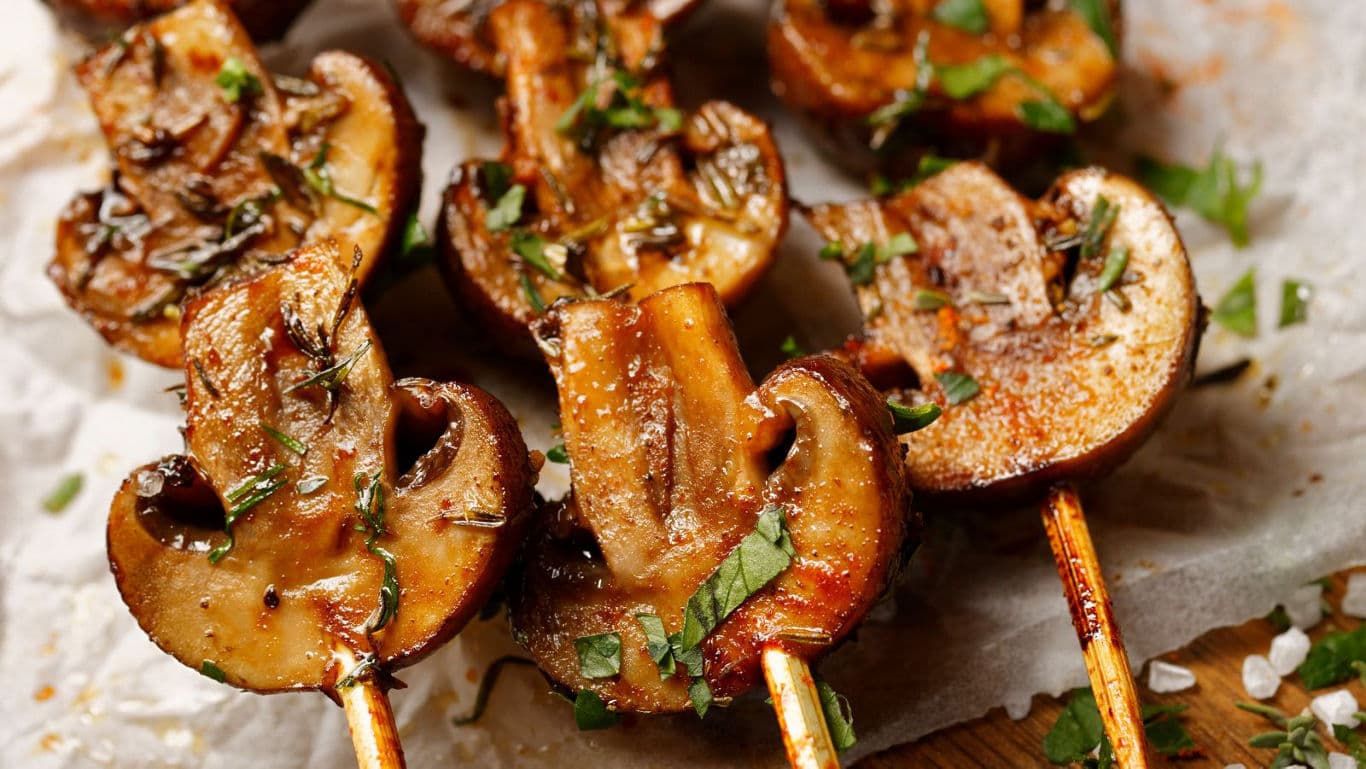 Grilled Mushroom Skewers with Herbs