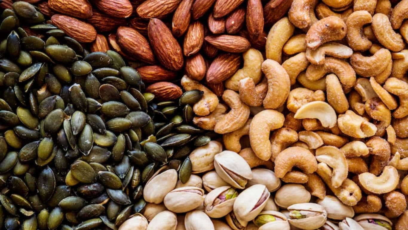 Assorted Nuts and Seeds Close-Up
