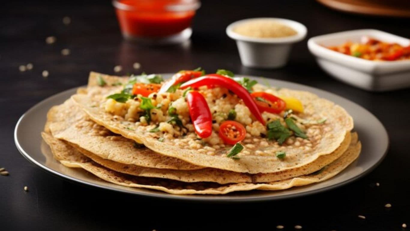Savory crepes with fresh vegetables