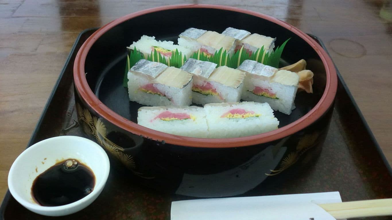 Traditional Sushi Platter with Soy Sauce