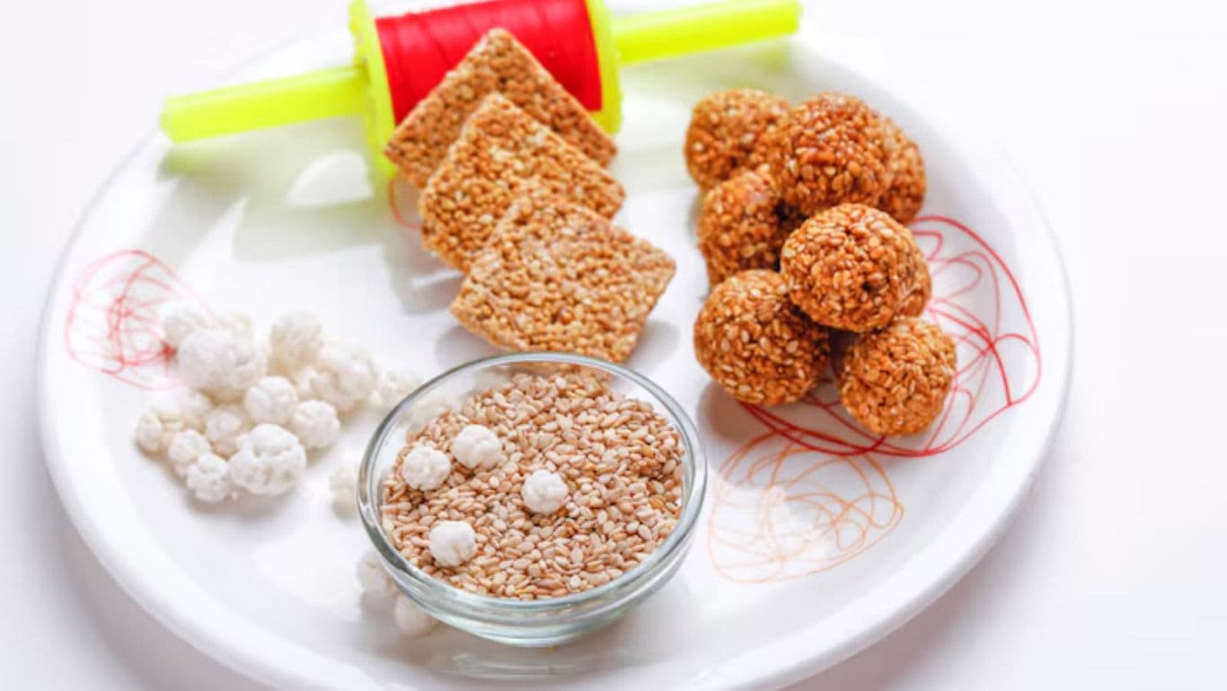 Traditional Sesame Sweets with Kite Reel