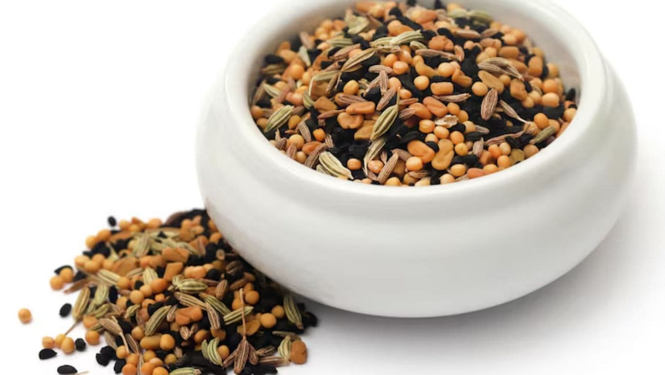 Assorted Seeds in White Ceramic Bowl