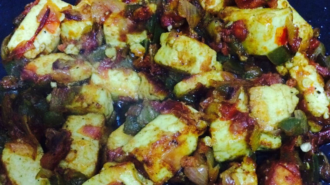 Spicy paneer stir-fry with vegetables