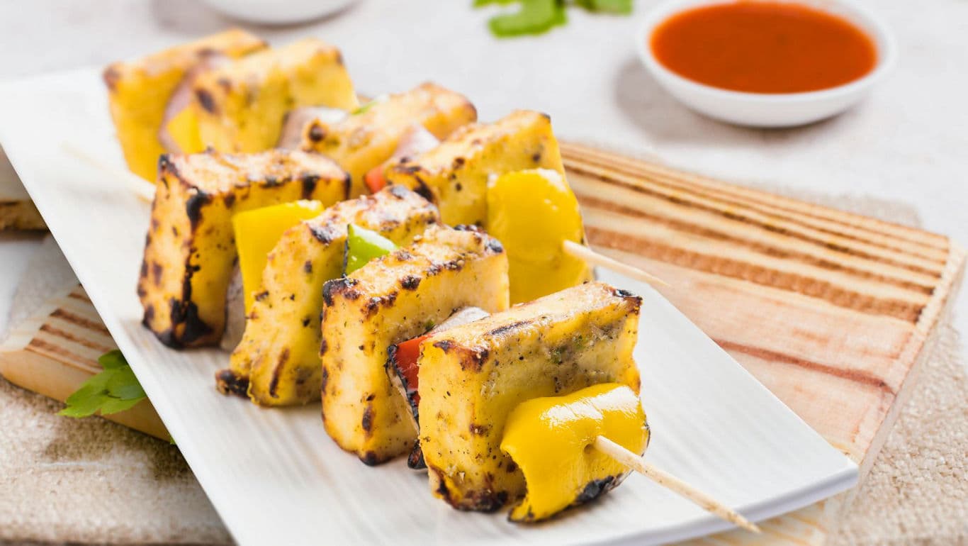 Grilled Paneer Skewers with Vegetables
