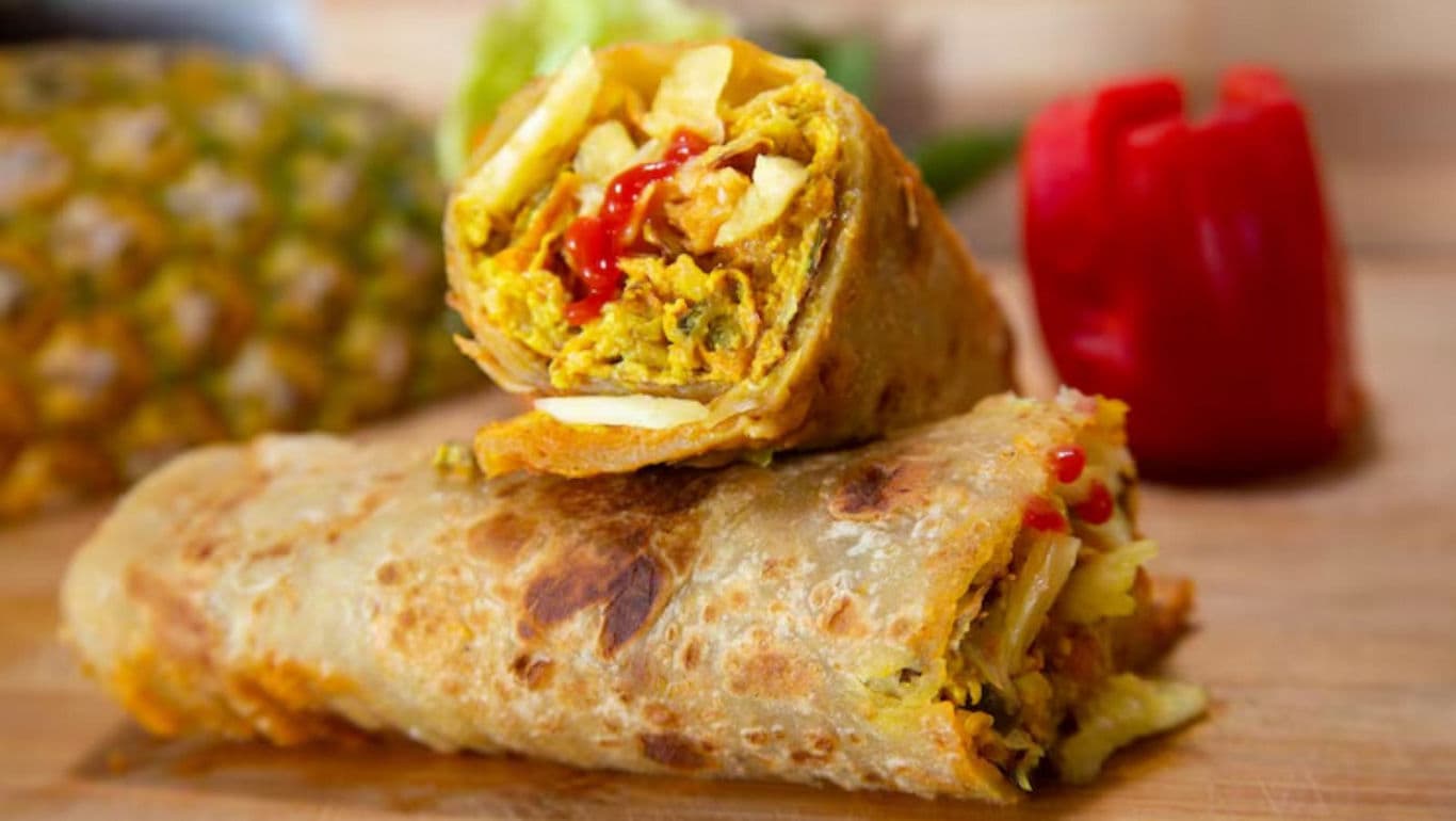 Vegetarian wrap with fresh ingredients