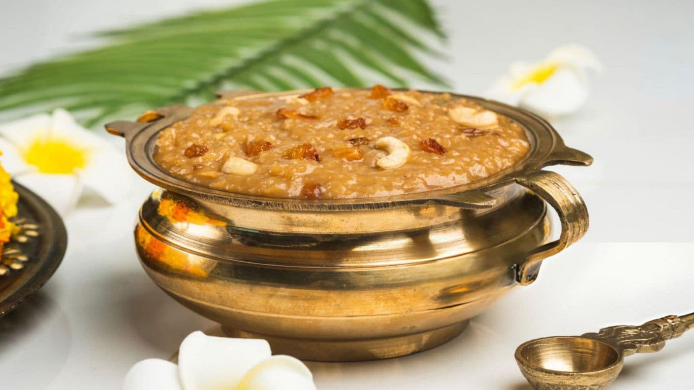 Traditional Sweet Dish in Brass Bowl