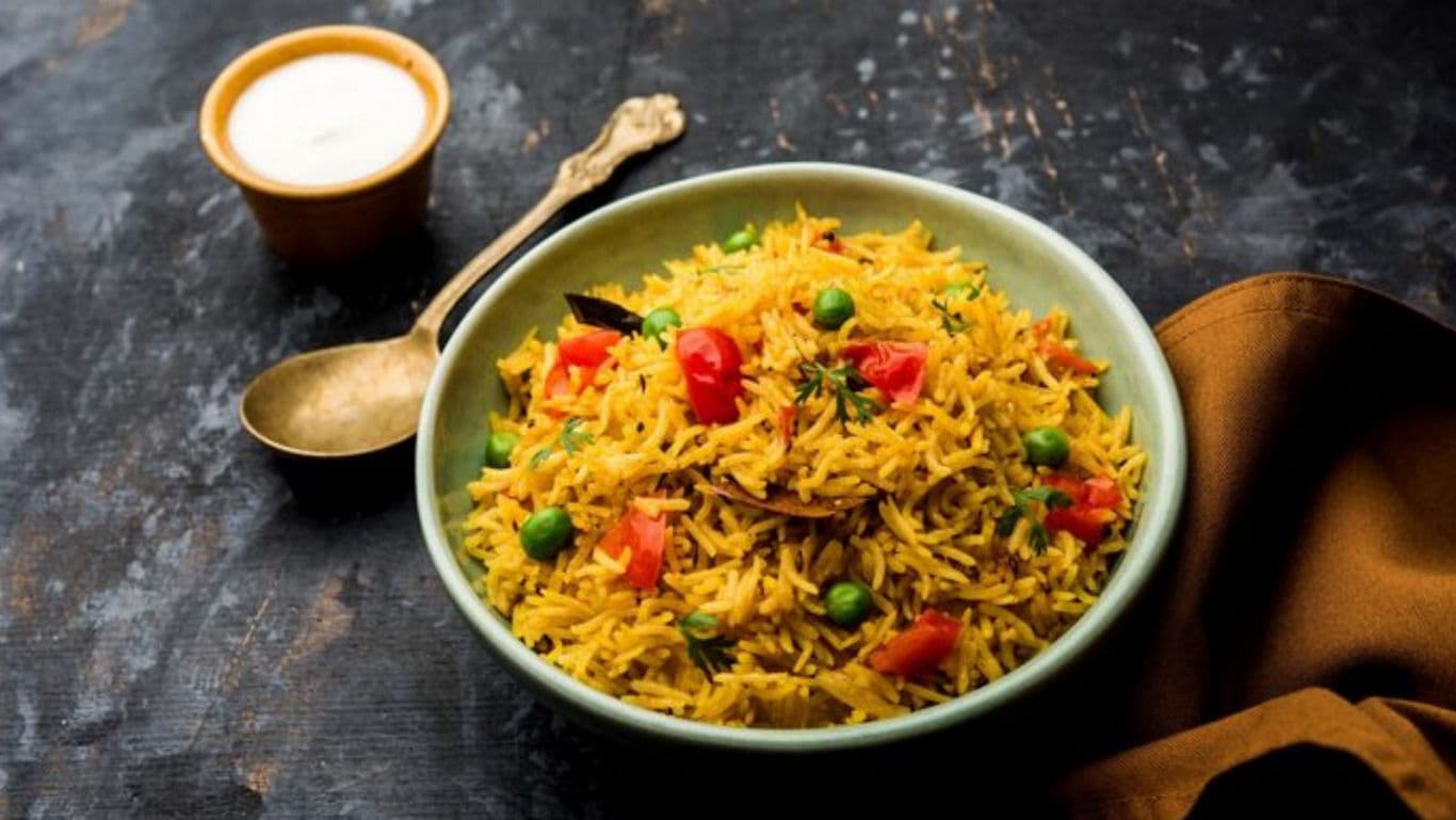 Bowl of flavorful vegetable biryani