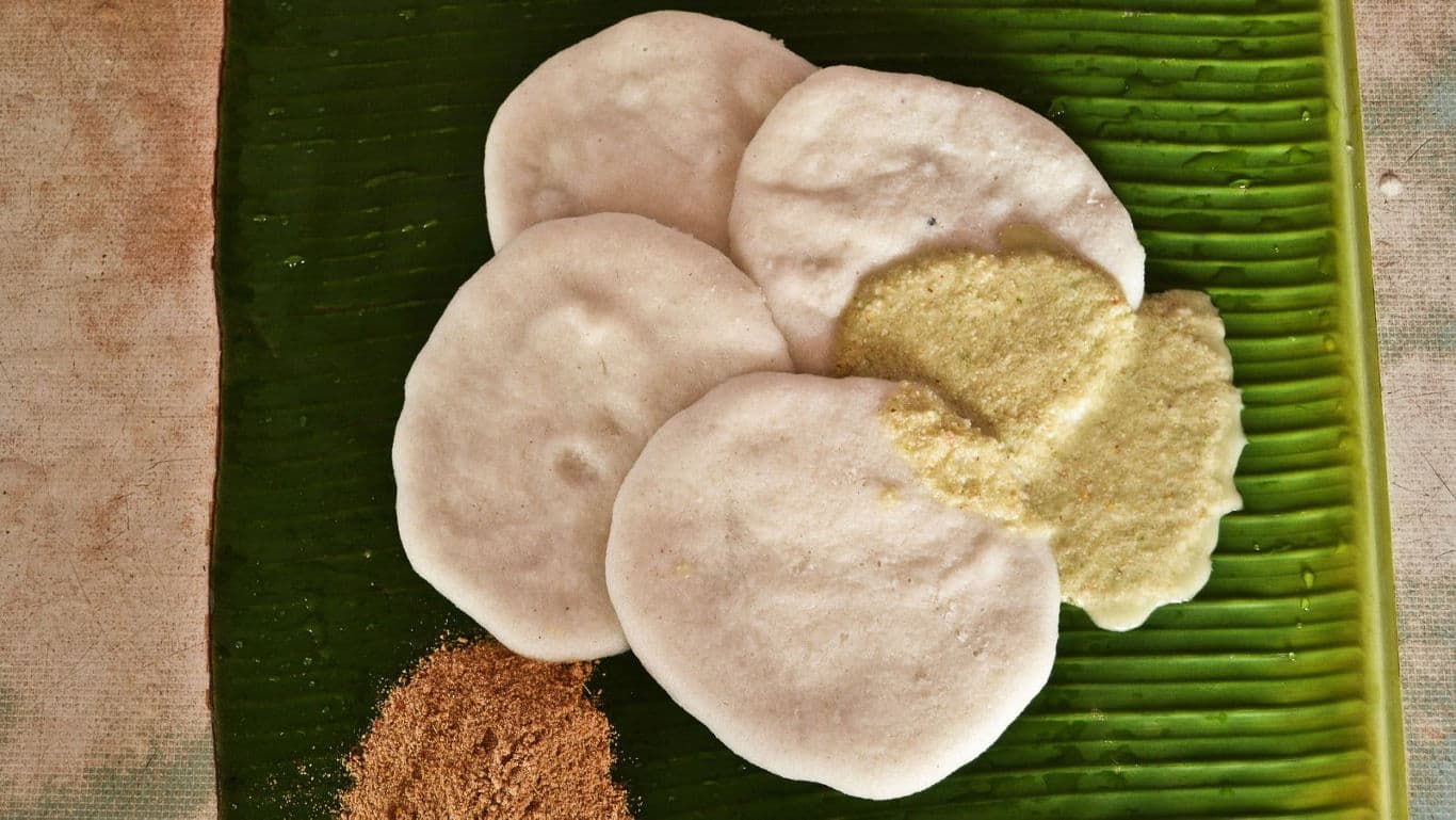 South Indian Idlis on Banana Leaf