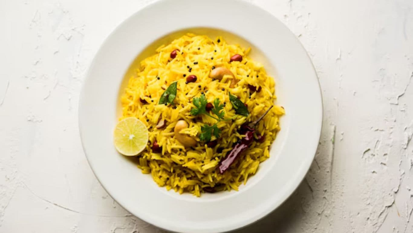 Plate of Lemon Rice with Garnish