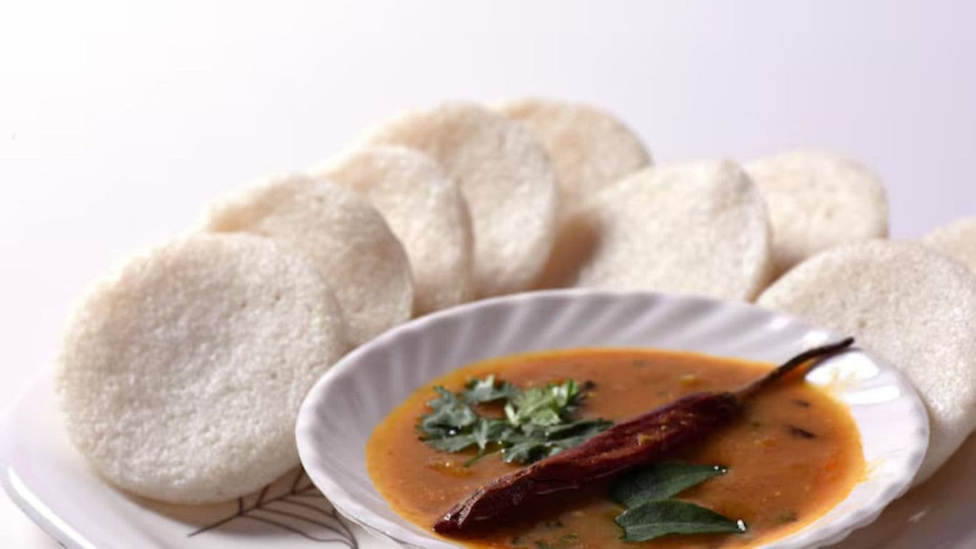 South Indian idli with sambar dish