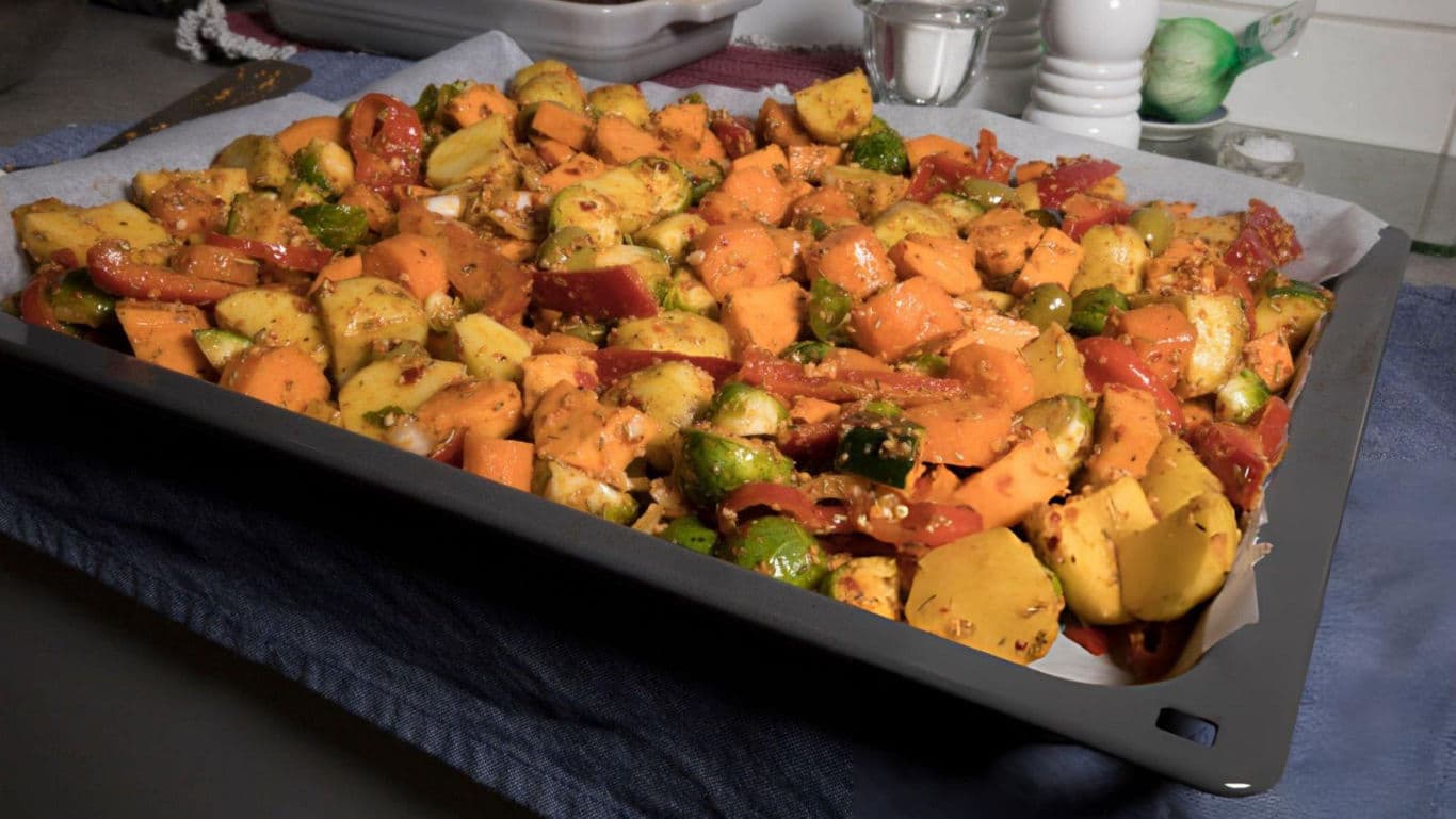 Tray of Seasoned Roasted Vegetables