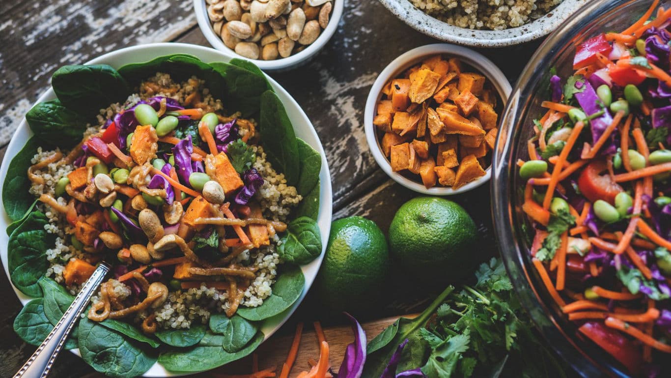 Colorful quinoa salad with fresh vegetables
