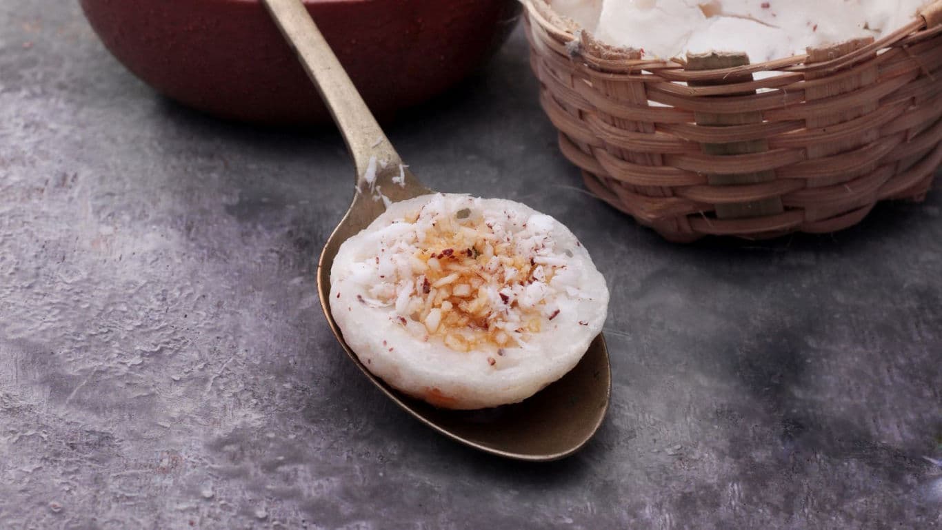 Traditional dessert served on a spoon