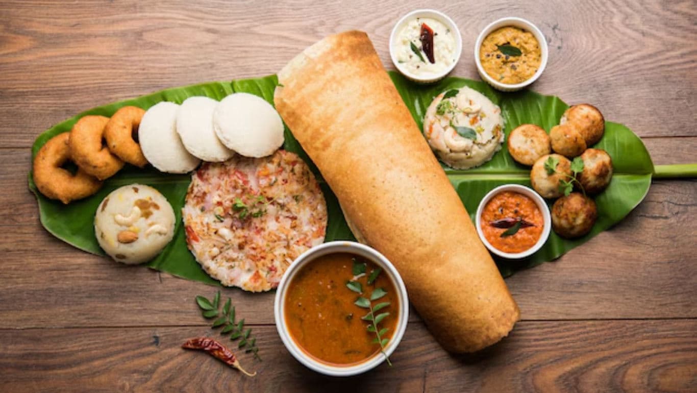 Traditional South Indian Breakfast Spread