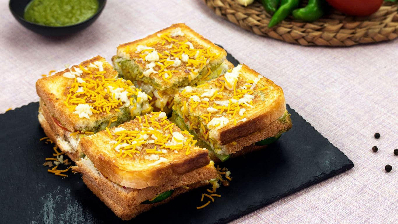 Grilled Indian sandwich with chutney