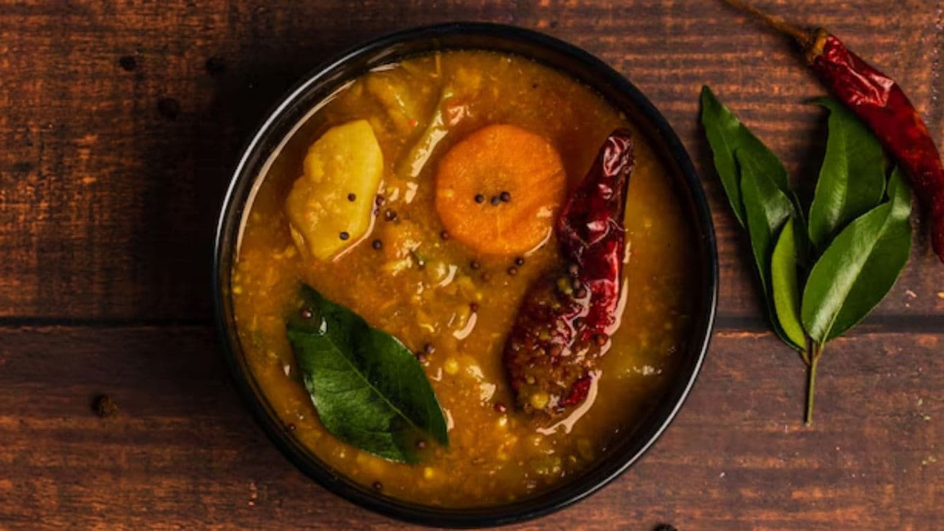 Spicy lentil soup with vegetables