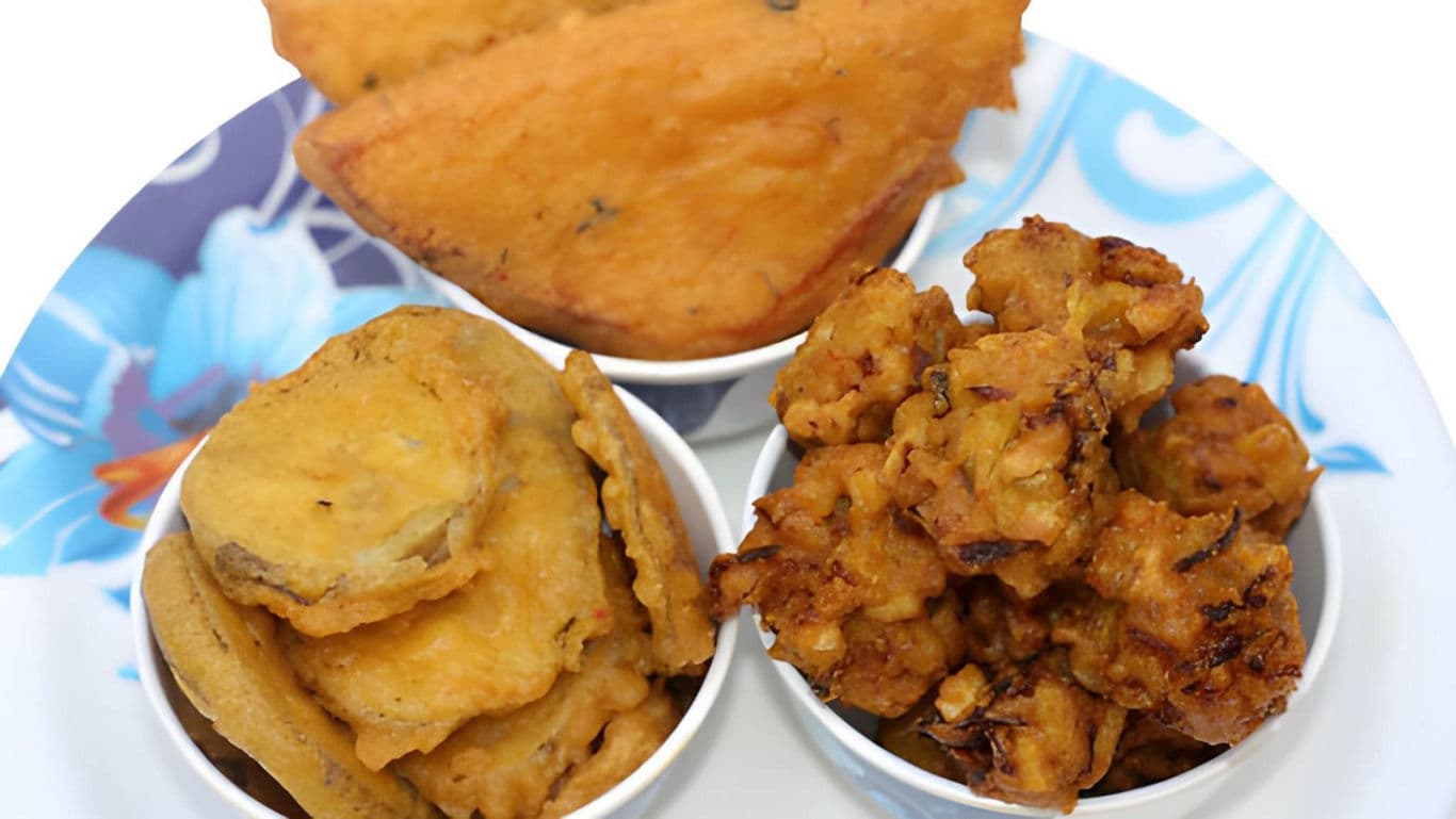 Assorted fried snacks on a plate