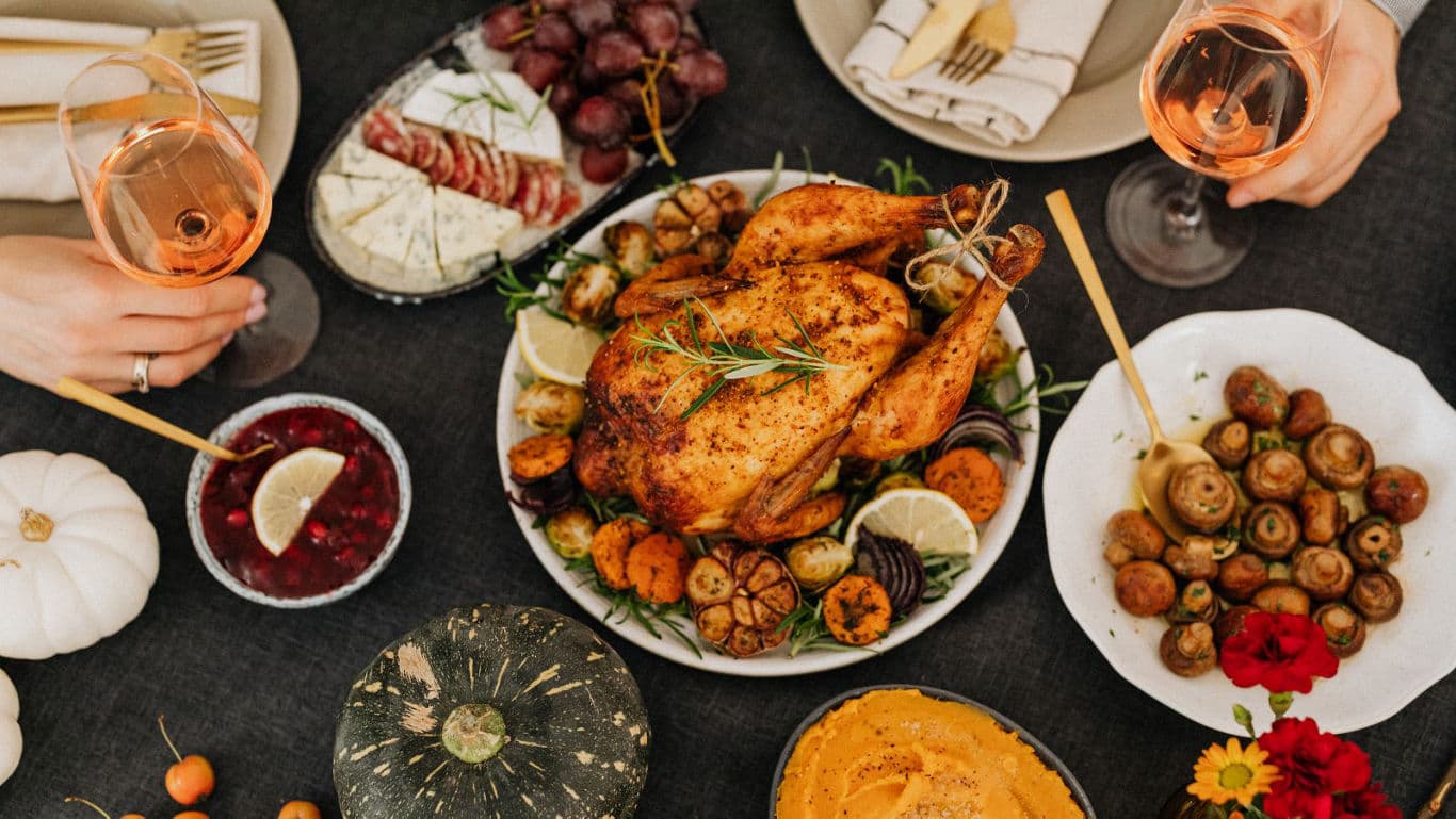 American Thanksgiving spread